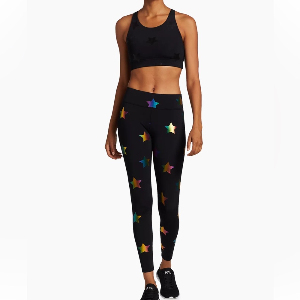 Star-Print Tall Band Foil Leggings